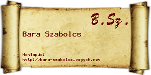 Bara Szabolcs névjegykártya